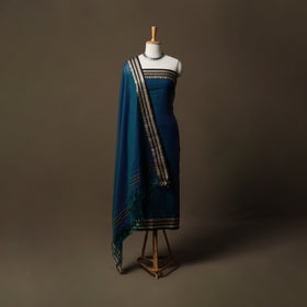 Dharwad Mercerised Cotton 3pc Unstitched Dress Material Suit Set with Woven Border 31
