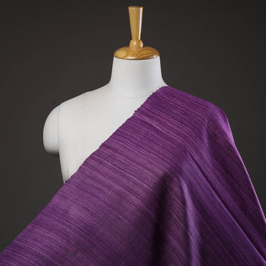 Purple - Bhagalpuri Handwoven Pure Desi Tussar Silk Fabric 04