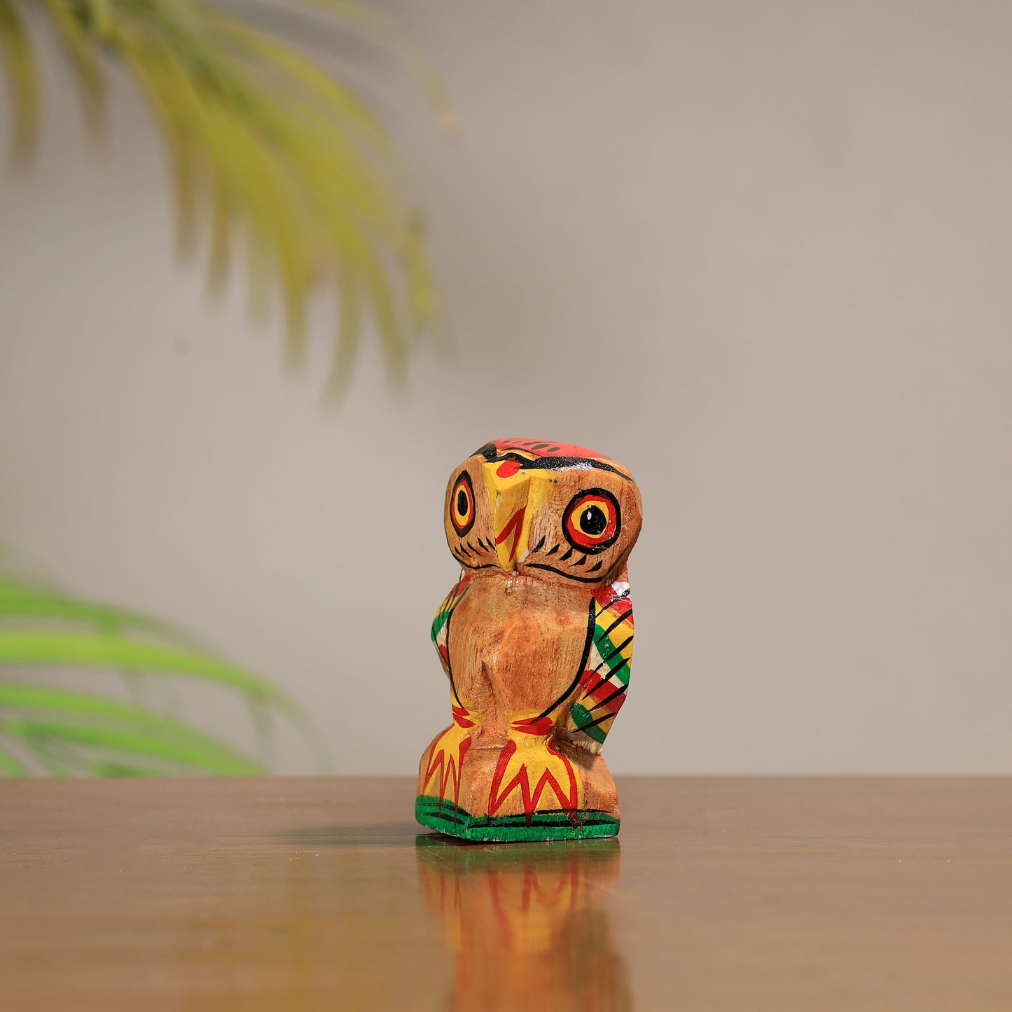 Owl - Traditional Burdwan Wood Craft Handpainted Sculpture (Small) 68