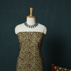 Kutch Hand Block Batik Print Cotton 3pc Unstitched Dress Material Suit Set 09