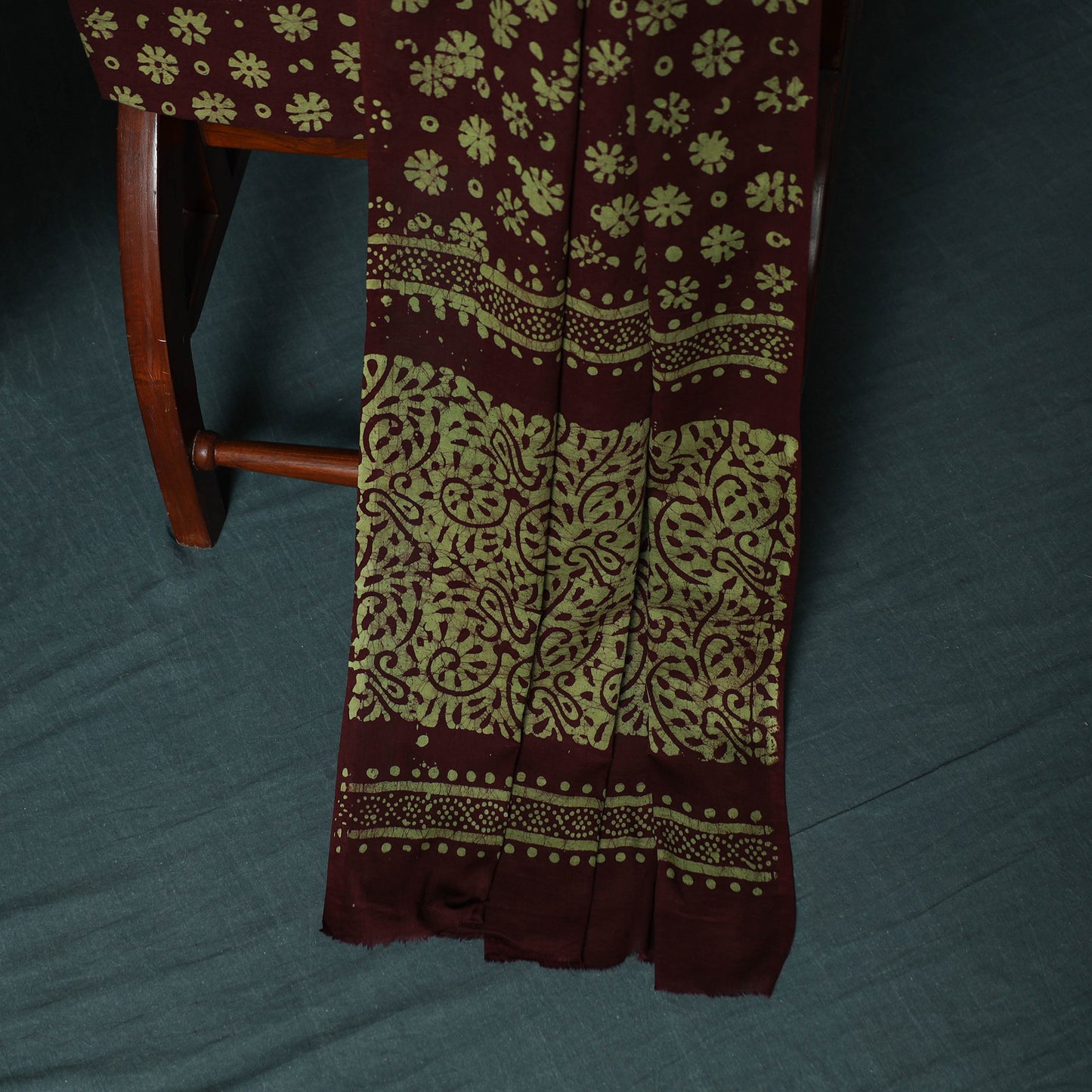 Kutch Hand Block Batik Print Cotton 3pc Unstitched Dress Material Suit Set 09
