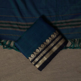 Dharwad Mercerised Cotton 3pc Unstitched Dress Material Suit Set with Woven Border 31