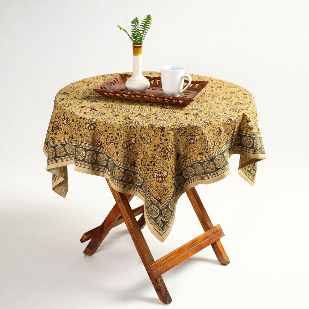 kalamkari block printed table cover