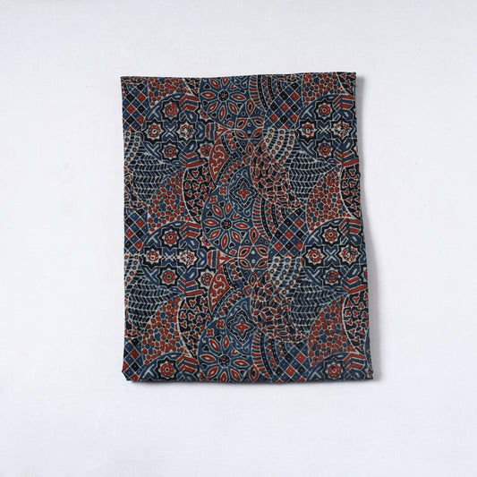 Blue - Ajrakh Block Printed Cotton Precut Fabric (1.2 meter) 15