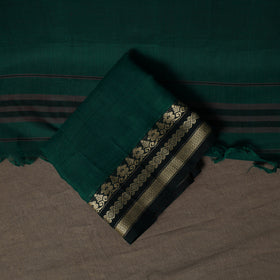 Dharwad Mercerised Cotton 3pc Unstitched Dress Material Suit Set with Woven Border 32