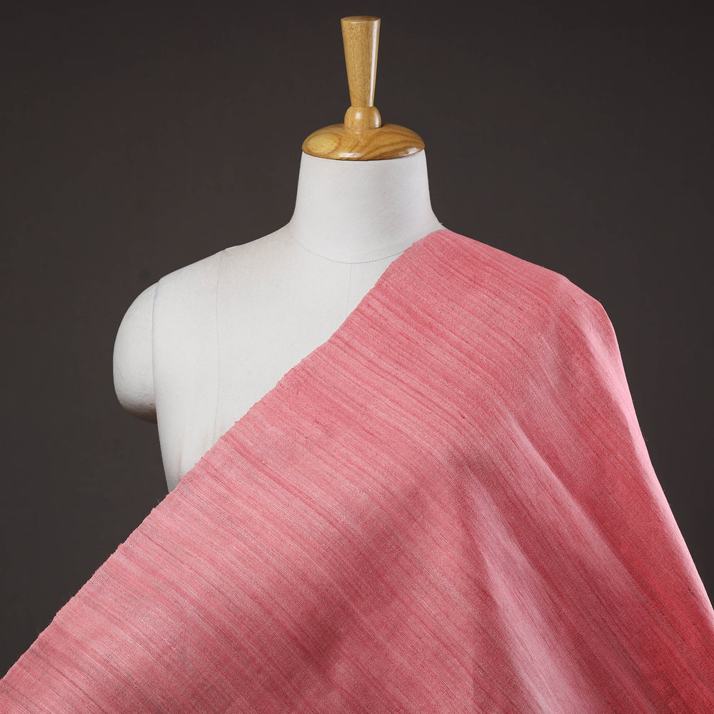 Pink - Bhagalpuri Handwoven Pure Desi Tussar Silk Fabric 14