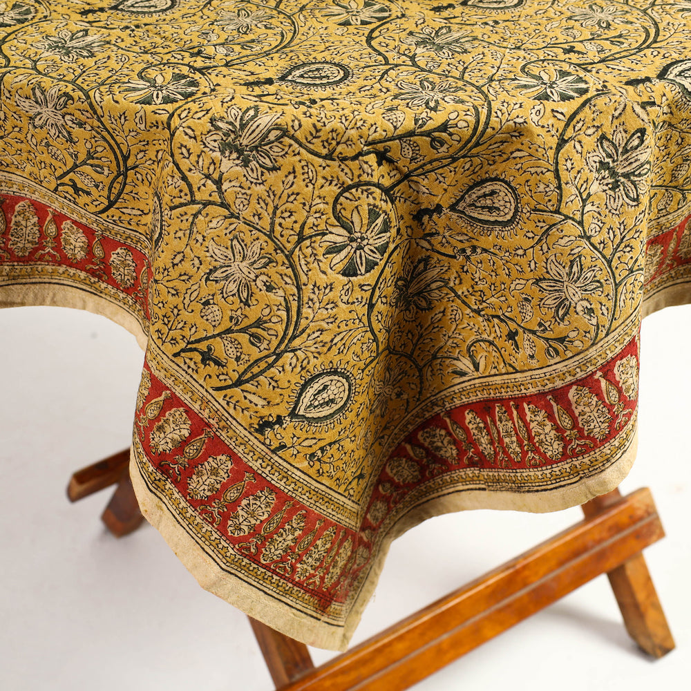 kalamkari block printed table cover