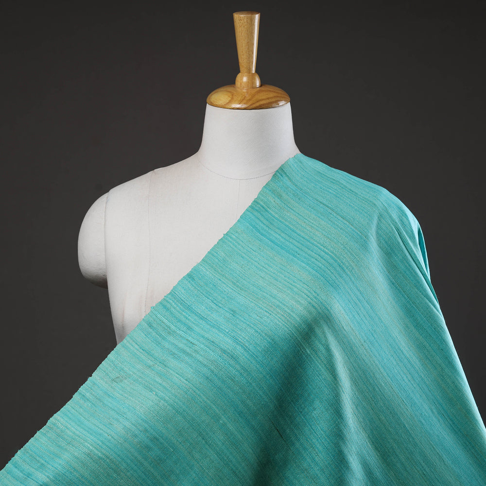 Green - Bhagalpuri Handwoven Pure Desi Tussar Silk Fabric 15