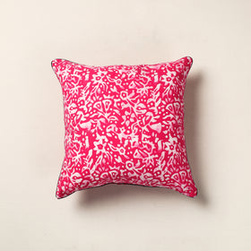 Pink Hand Batik Printed Cotton Cushion Cover