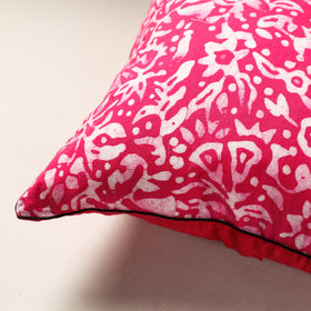 Pink Hand Batik Printed Cotton Cushion Cover
