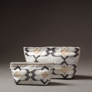  Taat Wool Thread Hand Embroidered Upcycled Pouch 