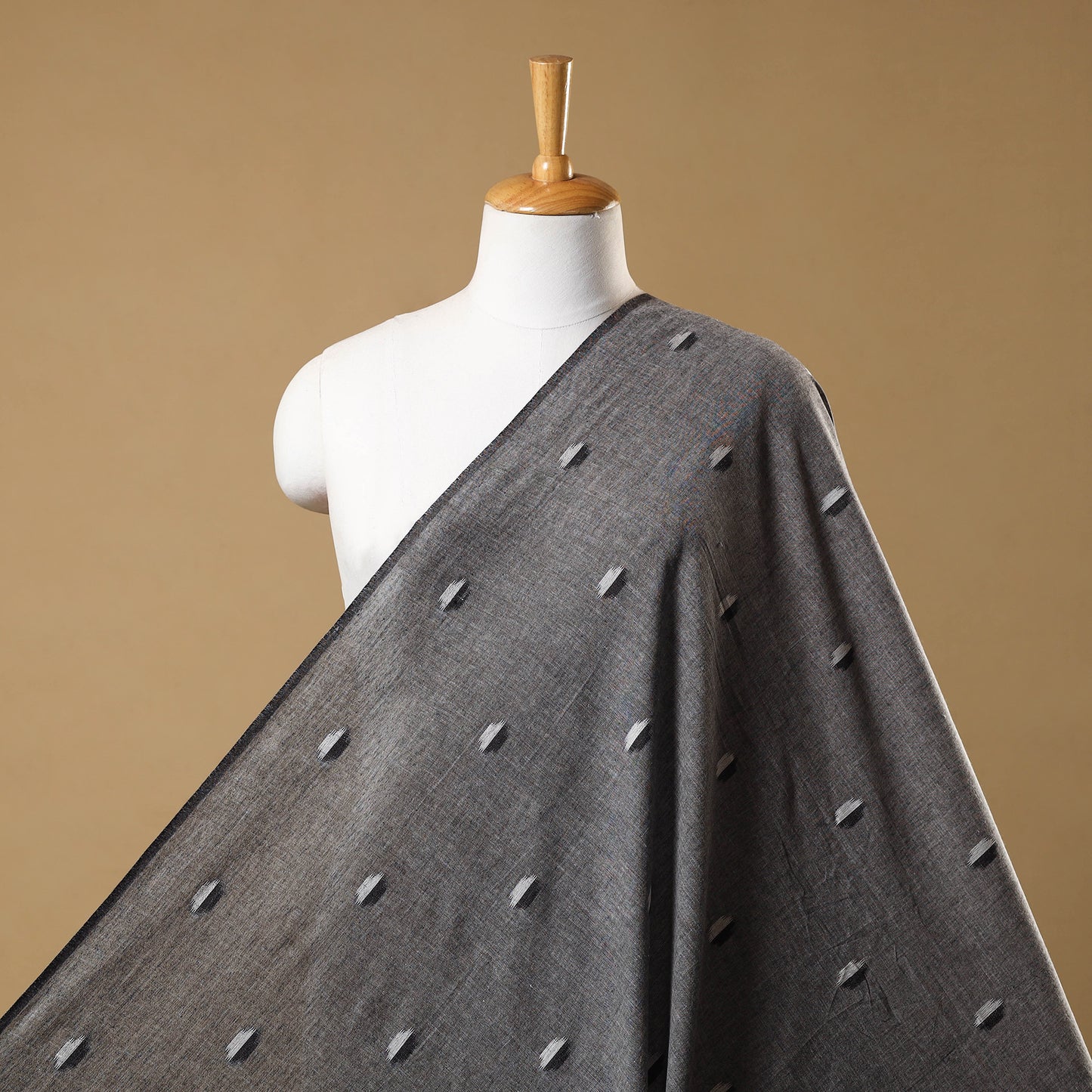 Grey Prewashed Cotton Jacquard Fabric