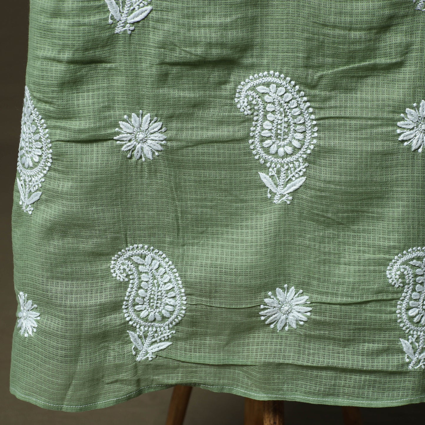 Lucknowi Hand Embroidered Kota Doria Cotton Chikankari 2pc Unstitched Dress Material 130