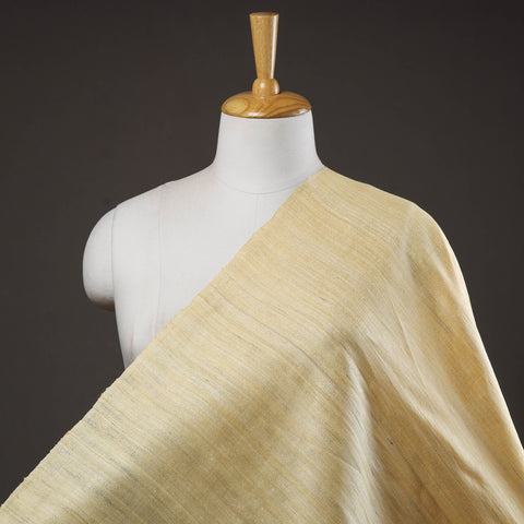 Yellow - Bhagalpuri Handwoven Pure Desi Tussar Silk Fabric 19