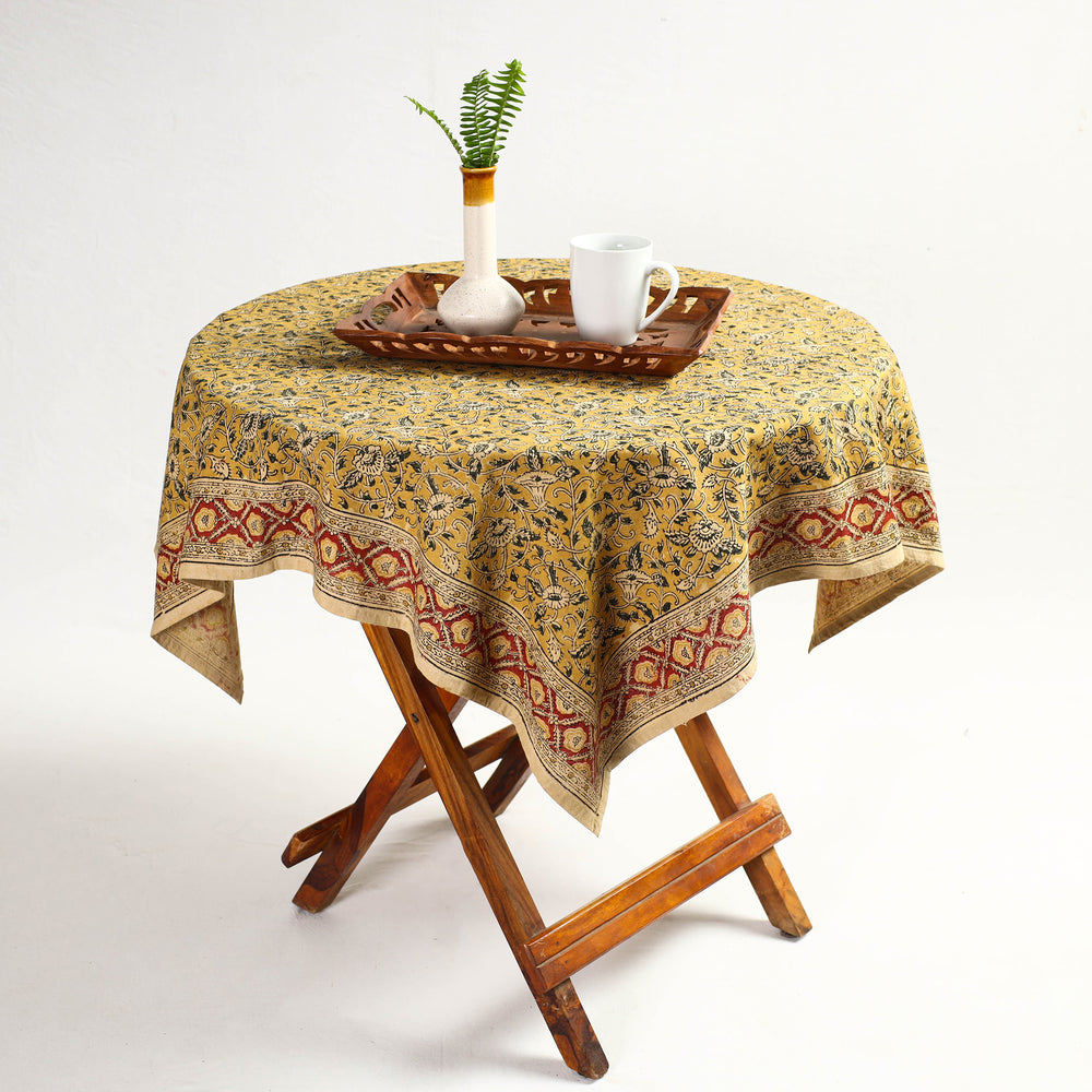 kalamkari block printed table cover