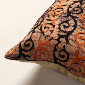 Brown Hand Batik Printed Cotton Cushion Cover
