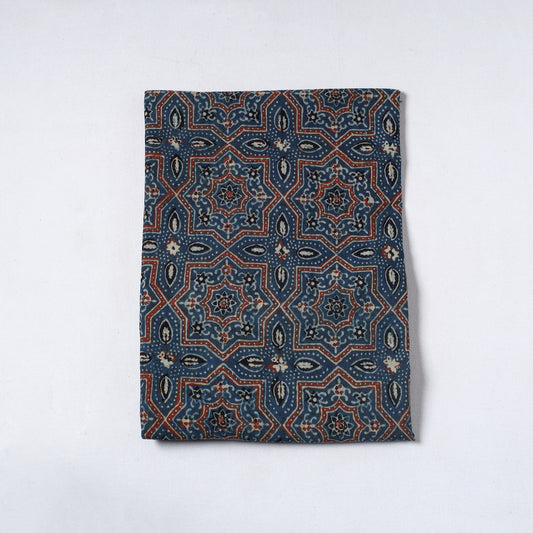 Blue - Ajrakh Block Printed Cotton Precut Fabric (1.8 meter) 18