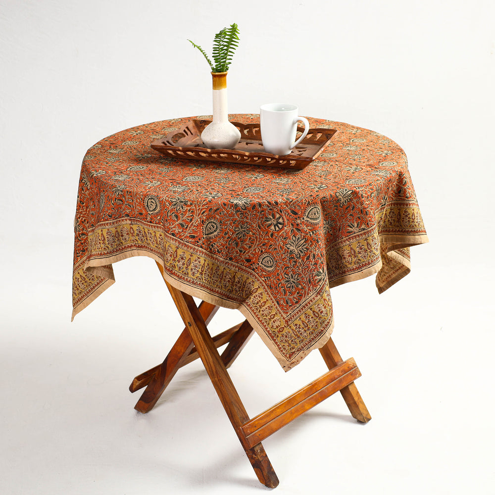 kalamkari block printed table cover