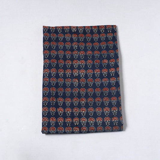 Blue - Ajrakh Block Printed Cotton Precut Fabric (1.4 meter) 19