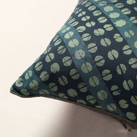 Green Hand Batik Printed Cotton Cushion Cover