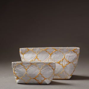  Taat Wool Thread Hand Embroidered Upcycled Pouch 