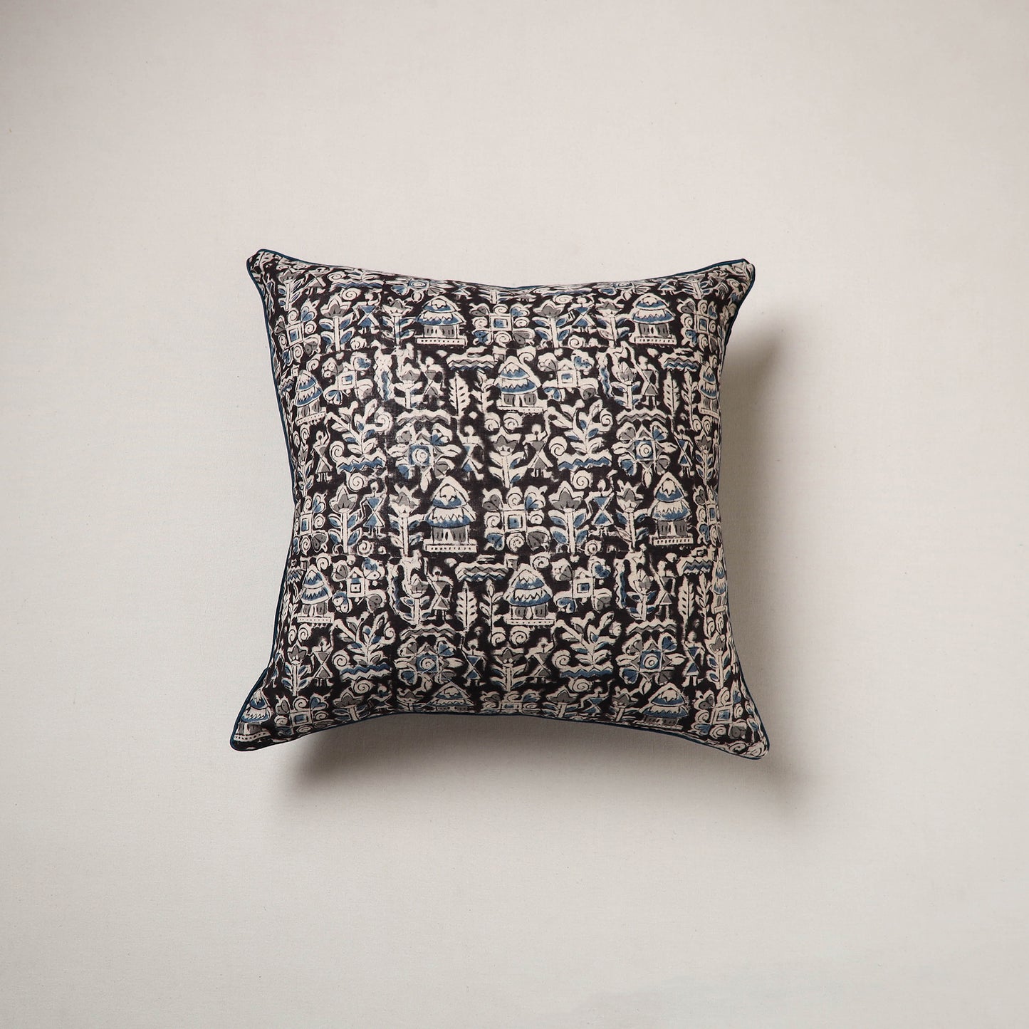 Kalamkari Print Cushion Cover (16 x 16 in) 22