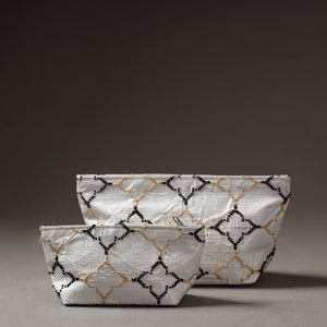  Taat Wool Thread Hand Embroidered Upcycled Pouch 