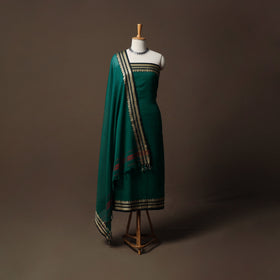Dharwad Mercerised Cotton 3pc Unstitched Dress Material Suit Set with Woven Border 34