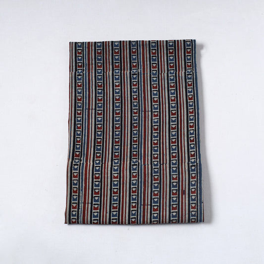 Blue - Ajrakh Block Printed Cotton Precut Fabric (1 meter) 20