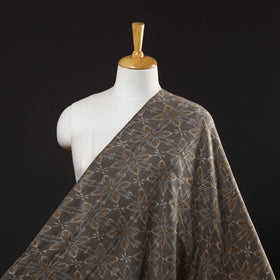  Brown Pure Wool Handloom Akola Print Fabric