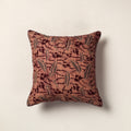 Maroon Hand Batik Printed Cotton Cushion Cover