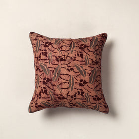 Maroon Hand Batik Printed Cotton Cushion Cover