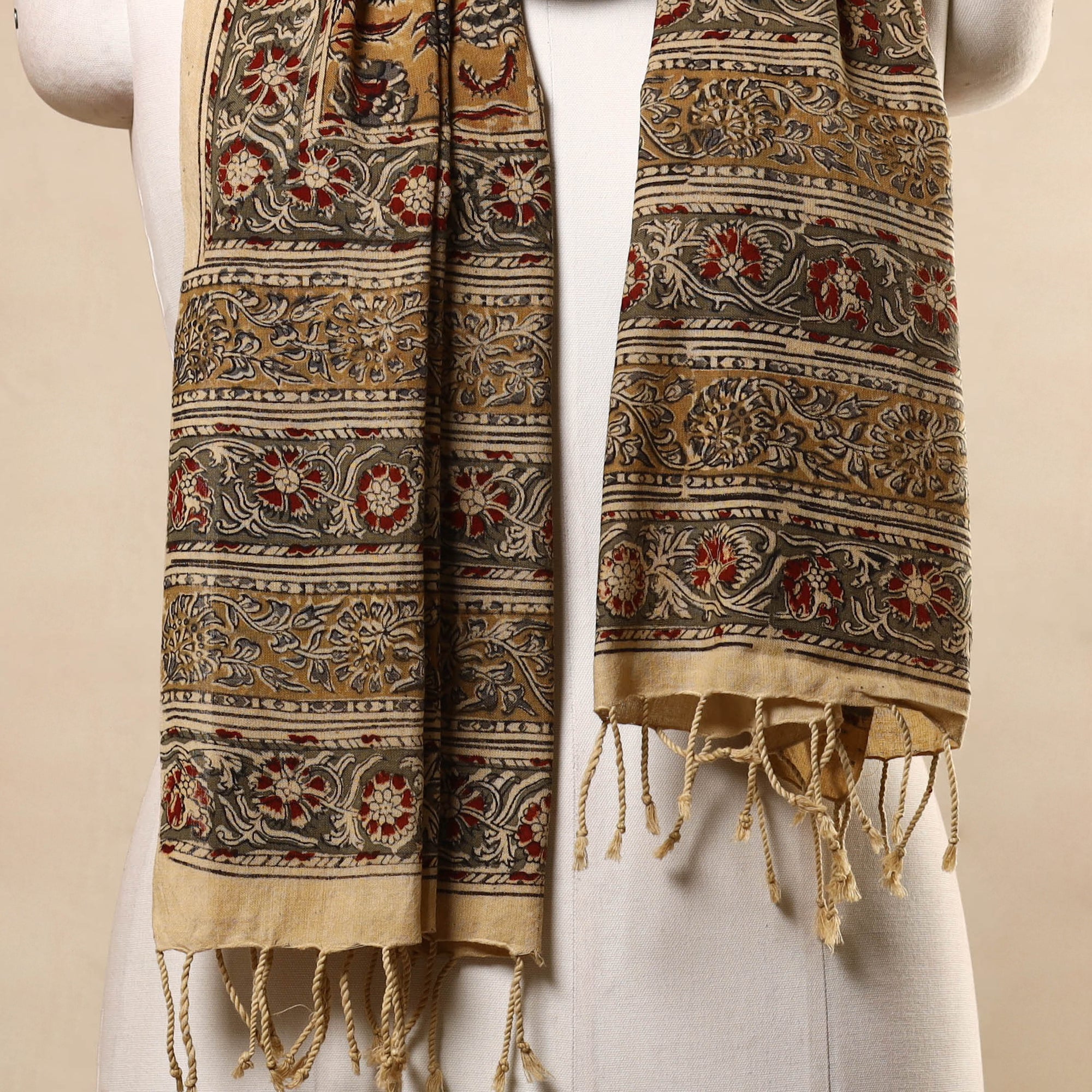 Kalamkari Print Handloom Cotton Mangalagiri Stole