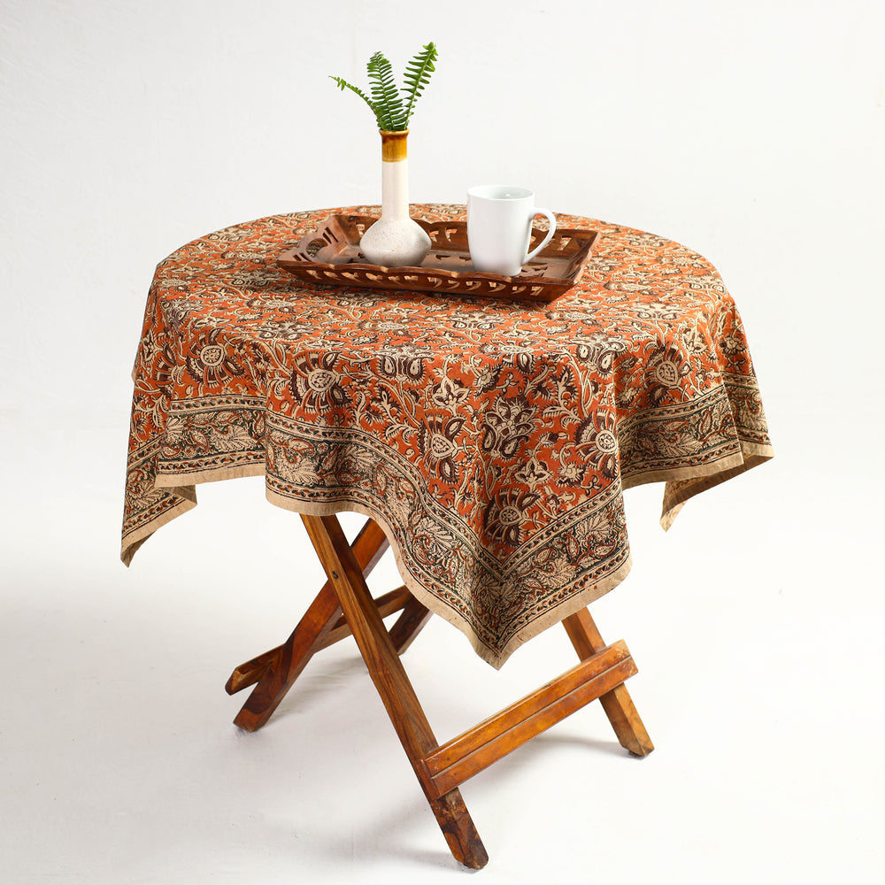 kalamkari block printed table cover