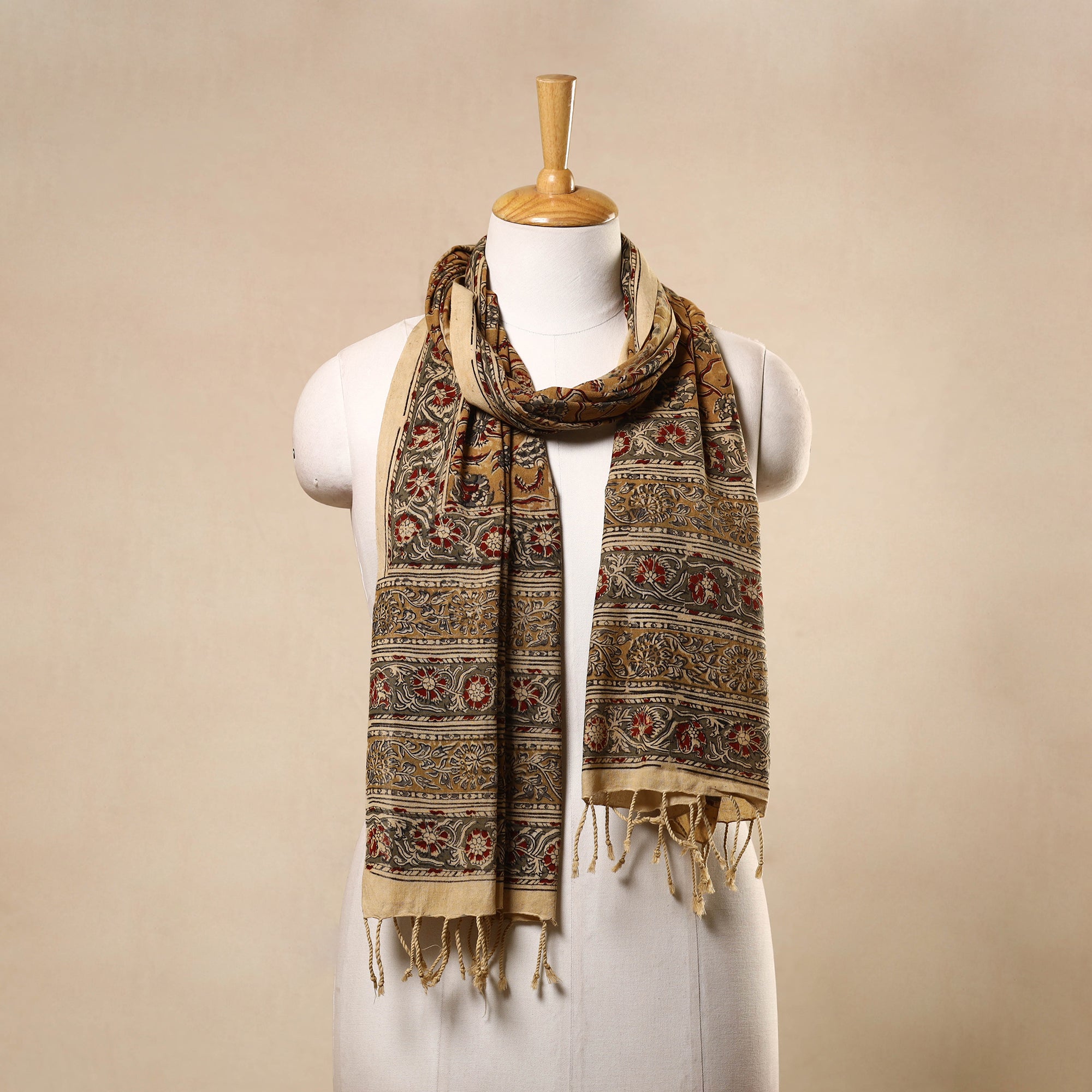 Kalamkari Print Handloom Cotton Mangalagiri Stole