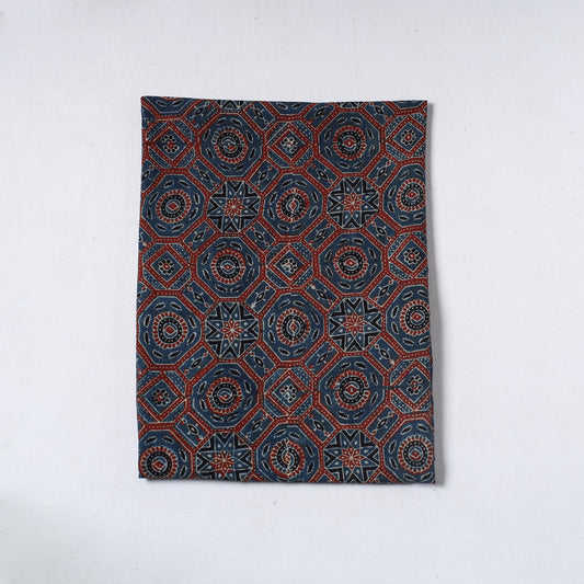 Blue - Ajrakh Block Printed Cotton Precut Fabric (0.7 meter) 23