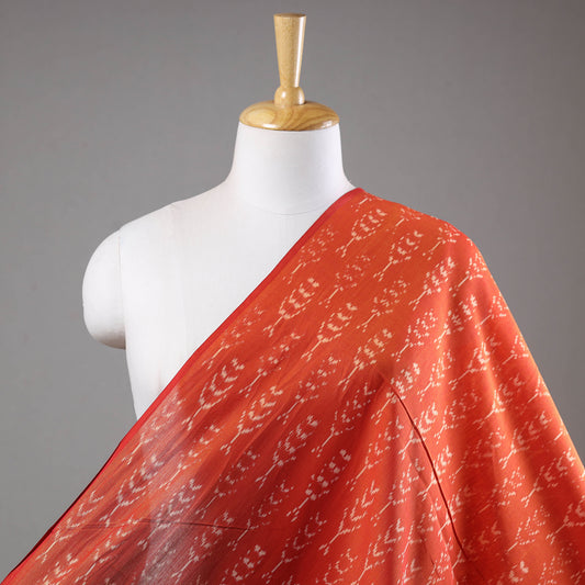 Orange - Pochampally Ikat Weave Handloom Mercerised Cotton Fabric 08