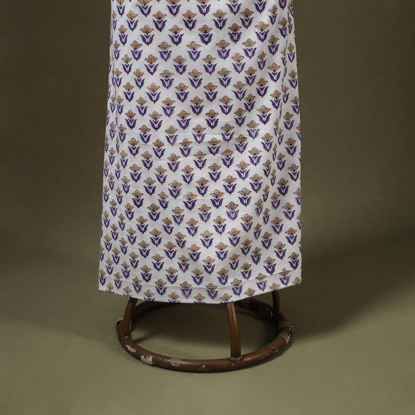 Designer! Block Print Cotton Dress Material with Jewellery Set 