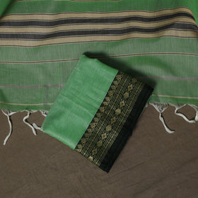 Dharwad Mercerised Cotton 3pc Unstitched Dress Material Suit Set with Woven Border 36