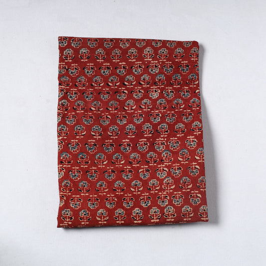 Red - Ajrakh Block Printed Cotton Precut Fabric (1.6 meter) 26