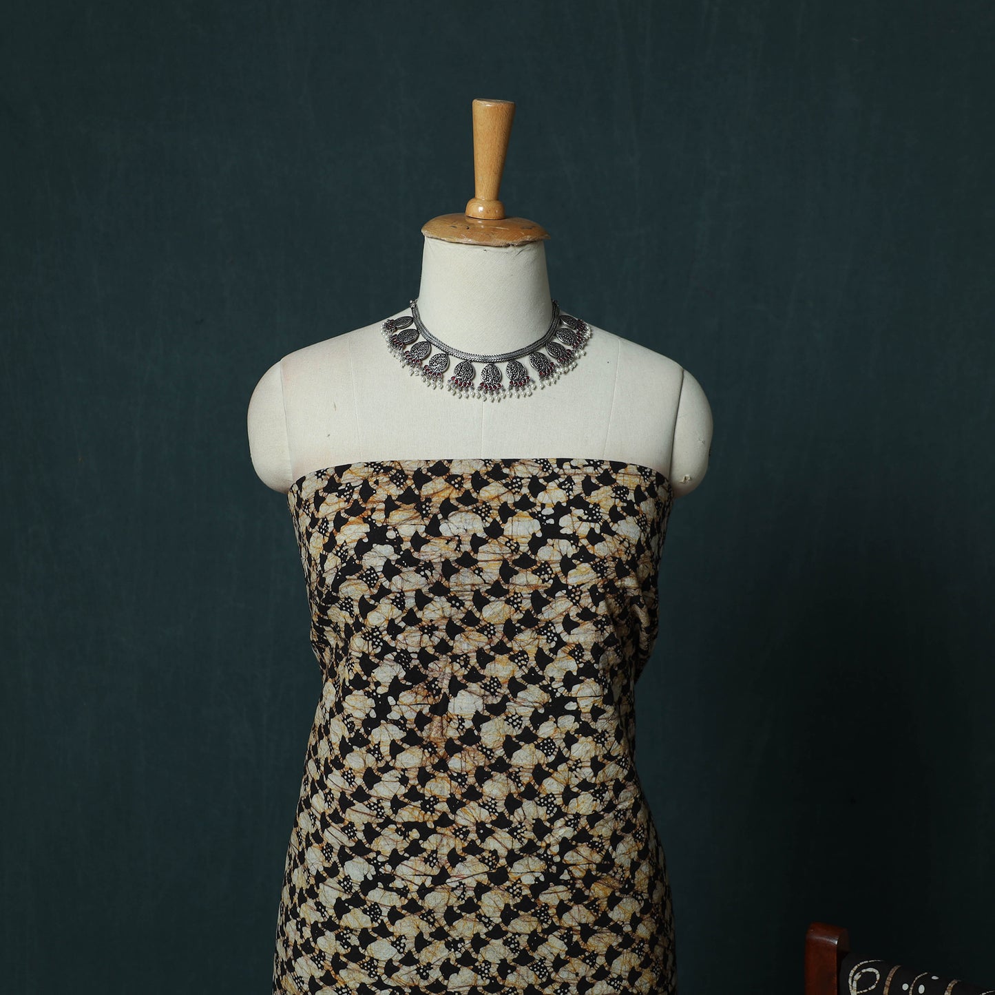 Kutch Hand Block Batik Print Cotton 3pc Unstitched Dress Material Suit Set 14
