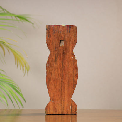 Owl - Traditional Burdwan Wood Craft Handpainted Sculpture (Small) 70