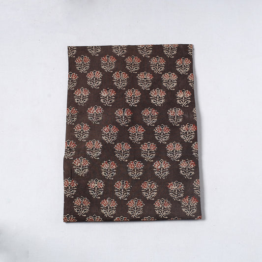 Brown - Ajrakh Block Printed Cotton Precut Fabric (0.7 meter) 29