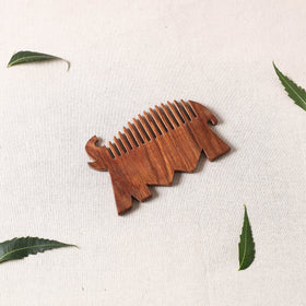  Bijnor Hand Carved Sheesham Wood Comb (Medium) 