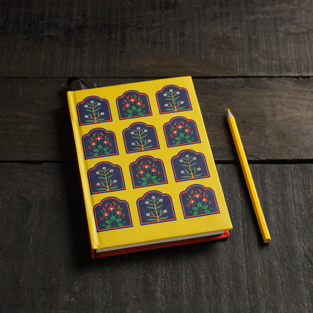 Yellow - Flower Motif Handmade Notebook