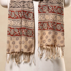 Multicolor Kalamkari Print Handloom Cotton Mangalagiri Stole