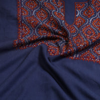 Blue - 2pc Kashida Hand Embroidery Cotton Dress Material 53