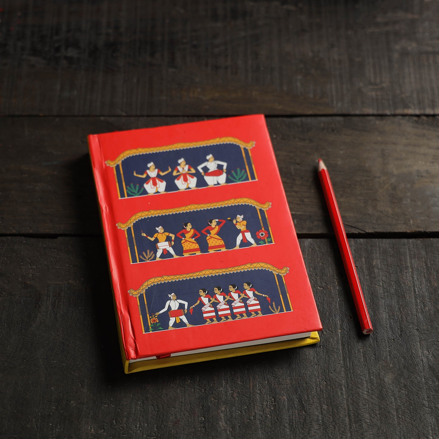 Red - Dances of Assam Handmade Notebook