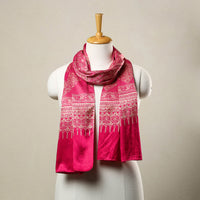 Pink - Mashru Silk Printed Ajrakh Stole 01