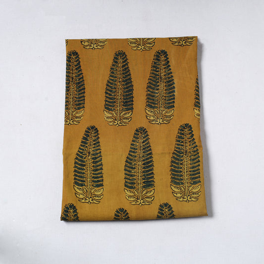 Yellow - Ajrakh Block Printed Cotton Precut Fabric (1 meter) 34